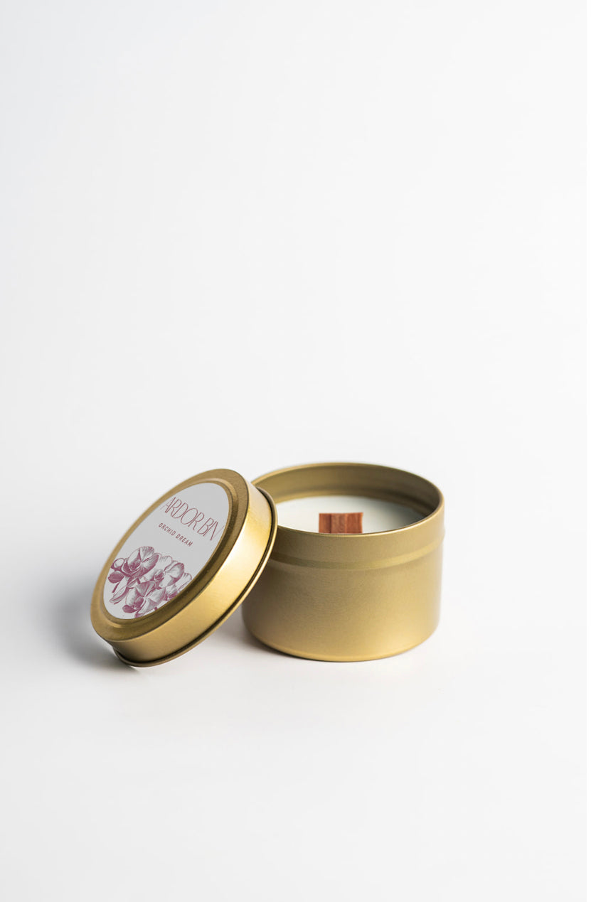 Orchid Dream Gold Travel Candle - Ardor Bin