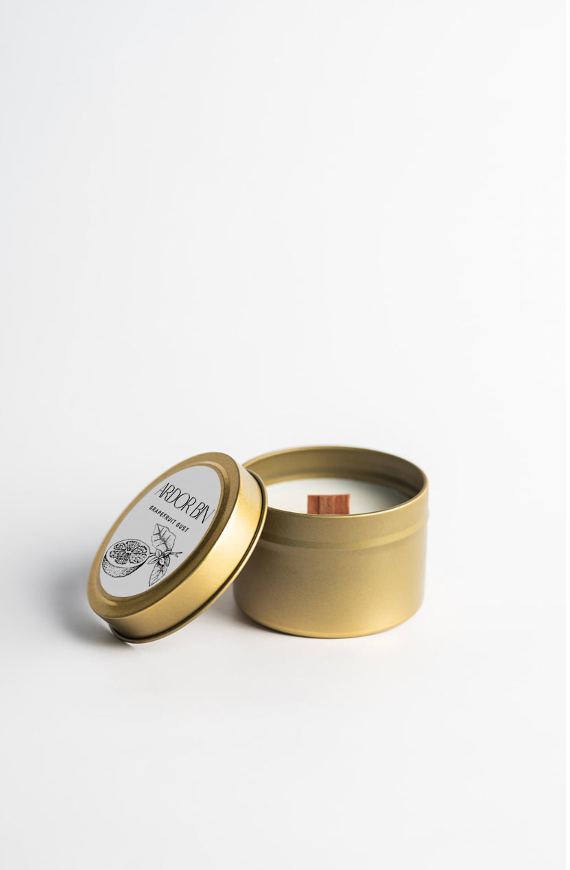 Grapefruit Gust Gold Travel Candle - Ardor Bin